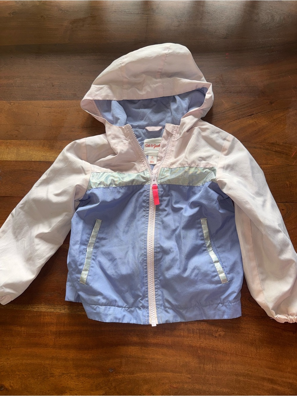 Cat‎ & Jack Light Blue and Light Pink Hooded Rain Jacket